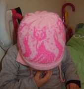 Jacquard hat with kitty
