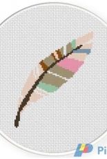 Daily Cross Stitch - Colorful Feather