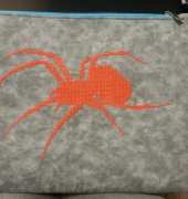 realistic spider silhouette zip folio