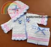 Just Crochet - Heather Davidson - Cardi pants and Beanie Hat - Free