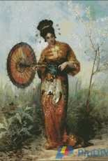 HAED HAEPMB 1205 Japanese Woman With Parasol by Pierre Marie Beyle XSD