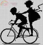 Artecy Cross Stitch - Boy And Girl On Bike
