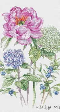 Flower Quartet With Hydrangeas by Vitalia Mischuk