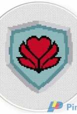Daily Cross Stitch - Heart Shield