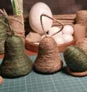 Easter ornaments - burlap and rope