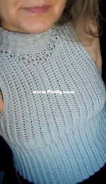 Crochet sleeveless, turtleneck top