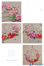 Flower cross stitch clock - mon journal