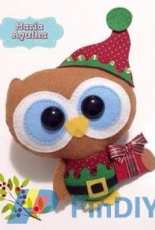 Owl Christmas Felt Pattern - Maria Agulha - Portuguese
