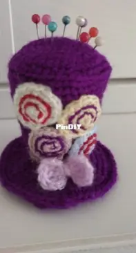 Purple hat pincushion