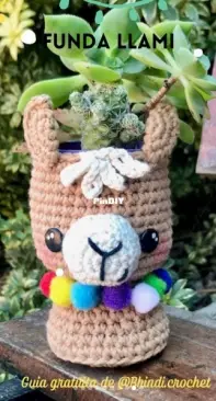 Bhindi Crochet - Celeste Ronzano - Llama Cozy - Funda Llami - Spanish - Free