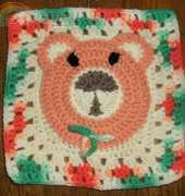 Christals Crochet - Christal Friend - Teddy Squared Afghan Square 8 inch square - Free