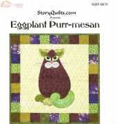 Story Quilts-Garden Patch Cats-Block 10 Eggplant Purr-mesan by Helene