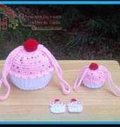 Crafts for Angels Designs - Barbara Maroney - Cherry Cupcake Purse Set with Matching Hair Clips