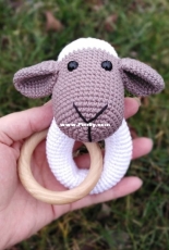 Lenny the little lamb crochet baby rattle