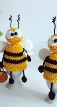 Frollein Haekelfein - Daniela Bonicke - Egg-Cosy Bee - Eierwärmer Biene - German