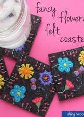 Shiny Happy World- Wendi Gratz-Fancy Flowery Felt Coasters-  free