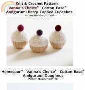 Vannas Choice - Amigurumi Berry Topped Cupcakes and Amigurumi Doughnut