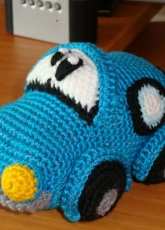 little blue car