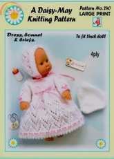 Daisy May 240 - Dress, Bonnet and Briefs to fit 8 inch dolls - English