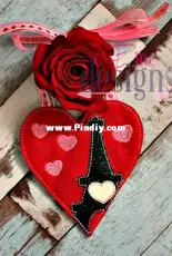 E and Me Designs - ITH Love Tower Door Knob Hanger