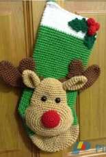 Little Bamboo Handmade Crafts - Reindeer Christmas Stocking