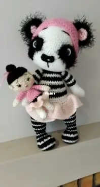 Little panda and her doll