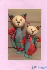 Loja Mimosa No.448 Patchwork Cats - Soft Dolls - Portuguese