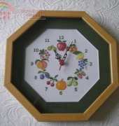 Kitchen clock cross stitch - Reloj de cocina
