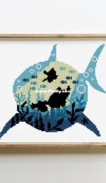 Shark Silhouette by Stitches Lovers Shop PCS + XSD