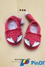 Fox Baby Booties by Kittying Ying