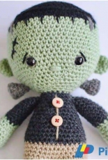Hello Yellow Yarn - MJ Carlos - Franklin Little Frankenstein Monster - Spanish