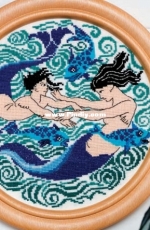 Cross Stitch Art Nouveau -  Mermaids from the Deep