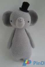 Little Bear Crochets - J A Poolvos - Elephant with Top Hat - Russian - Free