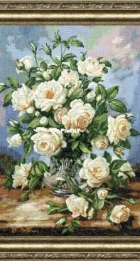 Zolotoe runo LTS-043 Bunch of white roses
