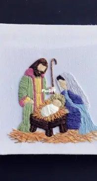 Nativity hand embroidery