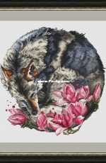 Wolf with Flowers by Lena Averina / Pavlova