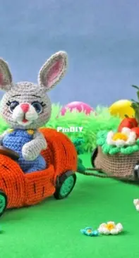 Crochet Fantasy - Galina Pisarenko - Easter Bunny and Personal Carrot Car - Paashaas met prive wortelauto - Dutch