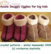 crochetroo - aussie snuggly ugglies for big kids - english pattern