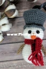 Left Handed Crocheter - Jennifer Adams - Snowman Ornament - Free