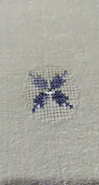Cross stitch table cloth