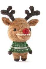 DIY Fluffies -Mariska Vos-Bolman - Rudolph the reindeer -Dutch English and German