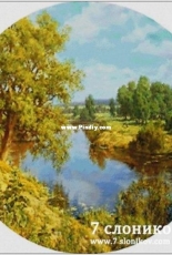 7 Elephants (7 слоников) - Landscape in circle 282