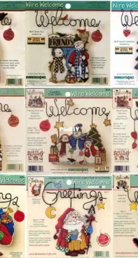 Dimensions Wire Welcome - 8630 Teddy Bear Santa, 8631 Snow Duo, 8633 Santa's Welcome, 8634 Friends Welcome, 8649 Friendly Snowmen Welcome, 8650 Sleigh Santa Welcome, 8654 Santa's Snack Greetings, 8672 Santa's Greeting, 8673 Snow Fun Welcome XSD