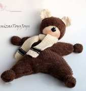 Denizas Toy Joys-Waldorf Knitted Bear Doll for small Babies by Tatyana Korobkova