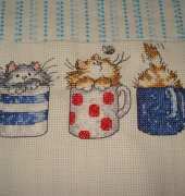 4 cats in cups by Margaret Sherry