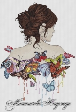 Girl with Butterflies by Nadezhda Mashtakova / Маштакова Надежда