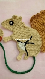 Crochet Squirrel and Rabbit Bookmark