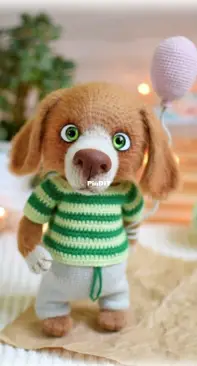 Lera Crochet - Valeria Zhemchugova (Gavrilova) - Жемчугова Гаврилова Валерия - Dog  woth a Balloon - Песель с шариком - Russian