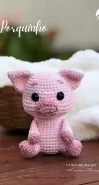 Vócininha Amigurumi - Karolina Alvarenga - Piglet  - Porquinho - Portuguese