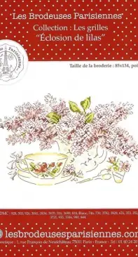 Les Brodeuses Parisiennes LBP - Tablier aux Lilas - Jardin de Bagatelle/ Eclosion de Lilas PCS
